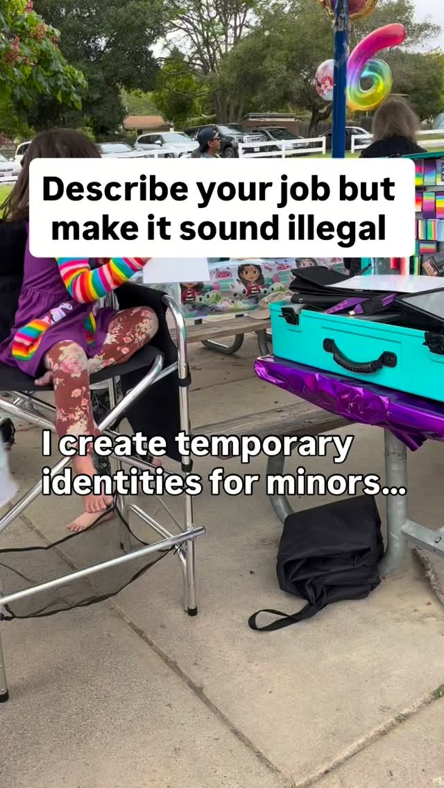 Sometimes it truly feels illegal to do something so fun while getting paid 😆 #facepaintinghumor #bestjobintheworld #trendingjobs #facepaintingfun