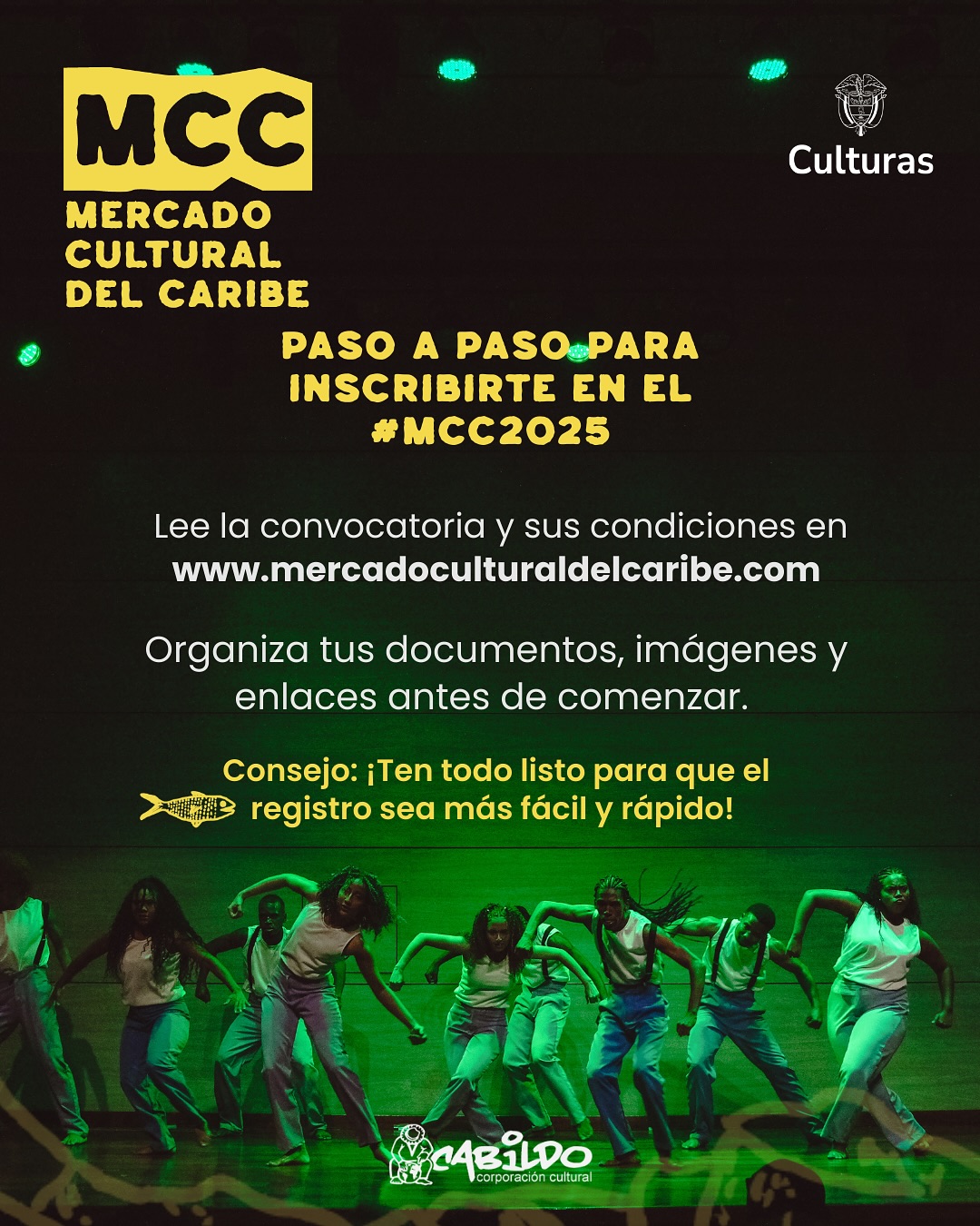 🌊🎶 ¡Últimos 5 días para montarse en esta ola! El MCC2025 te espera con una programación de lujo🎶🌊
Y como el 6 de septiembre se cierran las inscripciones para la categoría Oferta del Mercado Cultural del Caribe 2025, hoy te dejamos el paso a paso para que no te pierdas la oportunidad de inscribirte en esta edición.
Este es el momento para que tu proyecto musical se conecte con el mundo, abra puertas y encuentre nuevas orillas llenas de oportunidades.
👉 Si no viste el live de ayer, corre al Facebook del Mercado y entérate de todas las novedades que ya están marcando el ritmo de lo que viene.
📌 Nos vemos del 27 al 29 de noviembre en Cartagena de Indias, aquí #LoHacemosEnCombo
Este es un programa de la @corpculturalcabildo_oficial apoyado por el Ministerio de las Culturas, las Artes y los Saberes. @mincultura
📺 Medio aliado @canal_cultura
Inscríbete en www.mercadoculturaldelcaribe.com 🌿