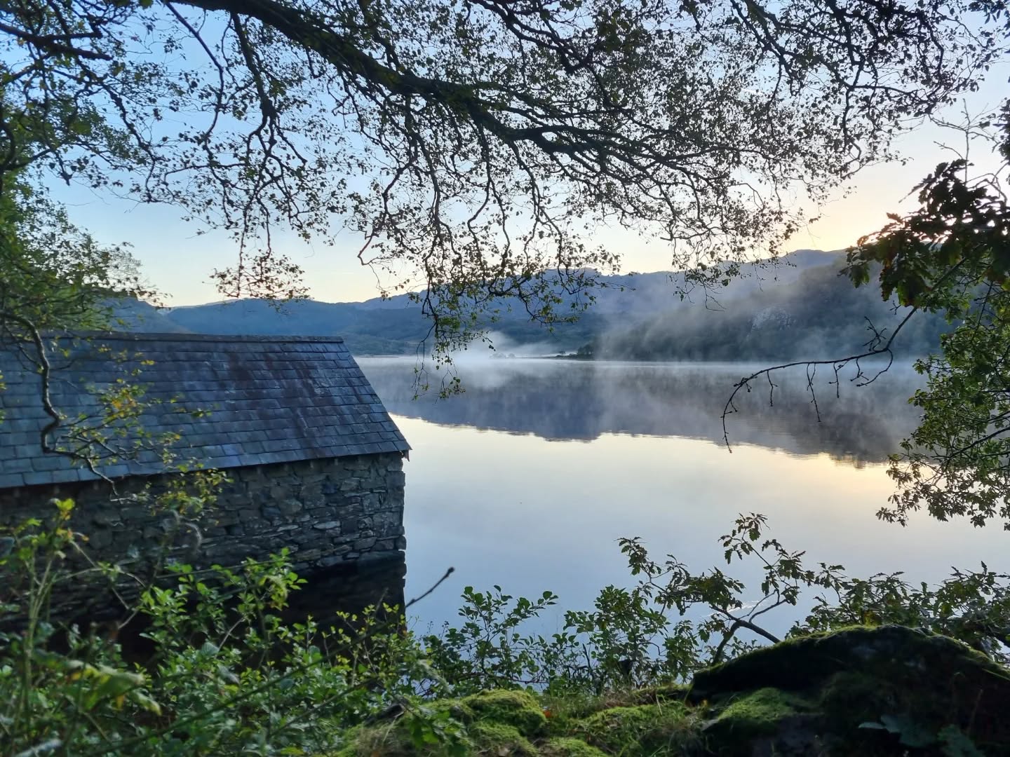 Bore bendigedig ar lan Llyn Dinas.
Beautiful peaceful early morning walk.
#nantgwynant #afonglaslyn #amdro #earlymorningwalk #walkingthedog #mistymorning #llyndinas #tranquility #autumnwalk #walkfromthedoorstep #eryri #lakes 
#autumn #countryliving