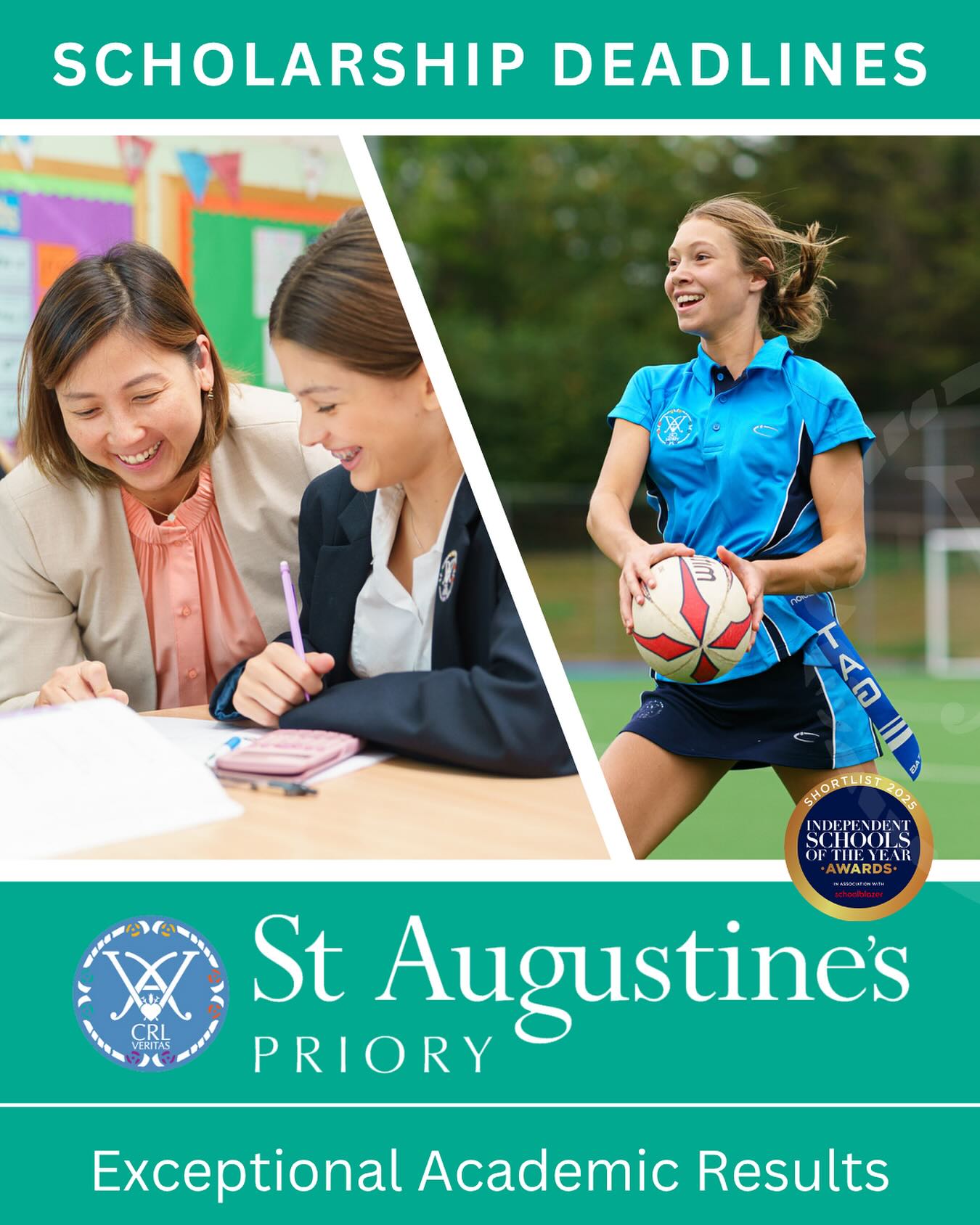 🚨 Scholarship & Admissions Deadlines Approaching!
Thinking about joining St Augustine’s Priory? Don’t miss your chance to apply for 2026 entry scholarships at 11+, 13+, 14+ & 16+! 🎓✨
We reward academic excellence, sporting talent, music, drama, languages and more — a fantastic way to join our vibrant community.
🗓 Key Deadlines:
🏆 11+ Sport: 31 Oct (2pm)
⚽ 13+ Sport: 4 Nov
🎓 16+ Scholarship: 31 Oct
📋 Year 7 Registration: 7 Nov
✏️ Entrance Test: 28 Nov
🏫 Selection Day: 6 Jan
⚠️ External candidates must register first!
🔗 Apply now: https://lnkd.in/euiZ2eii Image