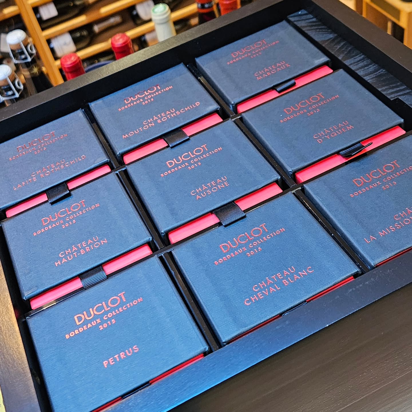 Here is the exclusive 2015 Duclot Prestige Collection Case, featuring nine bottles of top Bordeaux including to name a few, Petrus, Lafite, Cheval Blanc and Chateau Margaux....now would you look at that bottle, scroll ➡️
.
We have split the case into singles, available in store and online for national and international shipping
