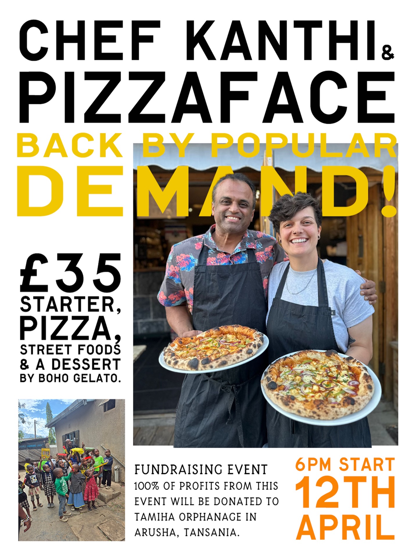 An Evening to Dine & Make a Difference
We’re delighted to be hosting a very special fundraising evening at our Worthing restaurant with our dear friend, @chef.kanthi
Join us for an unforgettable night of beautiful food, creative cocktails, and wonderful company — all in support of an incredible cause.
100% of the evening’s profit will go directly to Tamiha Orphanage in Arusha, Tanzania, helping to provide care, support, and opportunity for children who need it most.
This is more than just a night out — it’s a chance to come together as a community and make a real difference.
We would like to say thank you @bohogelatobtn for providing the dessert for the event.
Reserve Your Table
📞 01903 202026
📧 katie@pizzafacepizza.co.uk
Spaces will be limited, so we recommend booking early.
We can’t wait to share this special evening with you
#worthing #fundraising