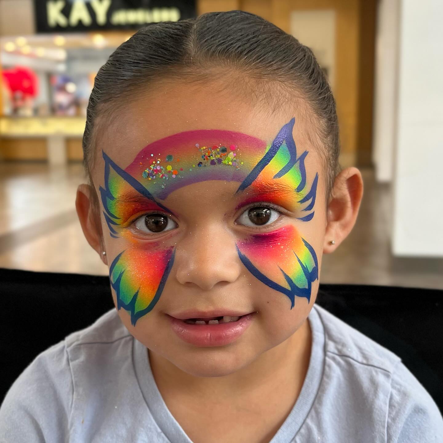 Butterflies come in many forms. Here is pretty speedy design. #facepaintingforgirls #butterflyfacepaint #butterflyfacepainting