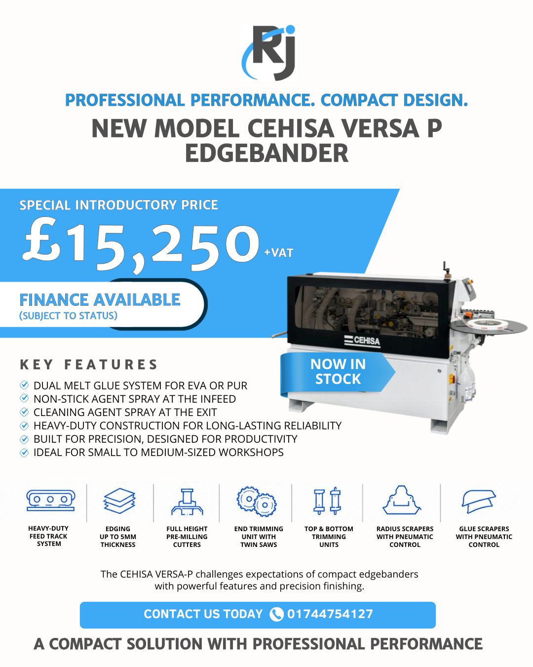 The Cehisa Versa P Edgebander is now in stock, offering heavy-duty, precise edging in a compact and robust machine. Built for professional workshops, it handles a wide range of materials, including PVC, ABS, melamine, and solid wood.The Versa P can apply edging up to 5mm thick, making it a strong choice for workshops that work with solid wood strips as well as standard edging. It also comes with pre-milling, trimming, pneumatic scraper functions, LED lighting, and a user-friendly setup to keep production moving smoothly.💷 Finance available (subject to status)For full details or to arrange a viewing, get in touch today:📞 01744 754127
📧 sales@rjwoodworking.co.uk
🌐 www.rjwoodworking.co.uk#Cehisa #VersaP #Edgebander #woodworkingmachinery #scmgroup #manufacturing #woodworkingmachines #routingmachine #scmclass #edgebander #manufacturingbusiness #joinery #joiner #carpenter #carpentry