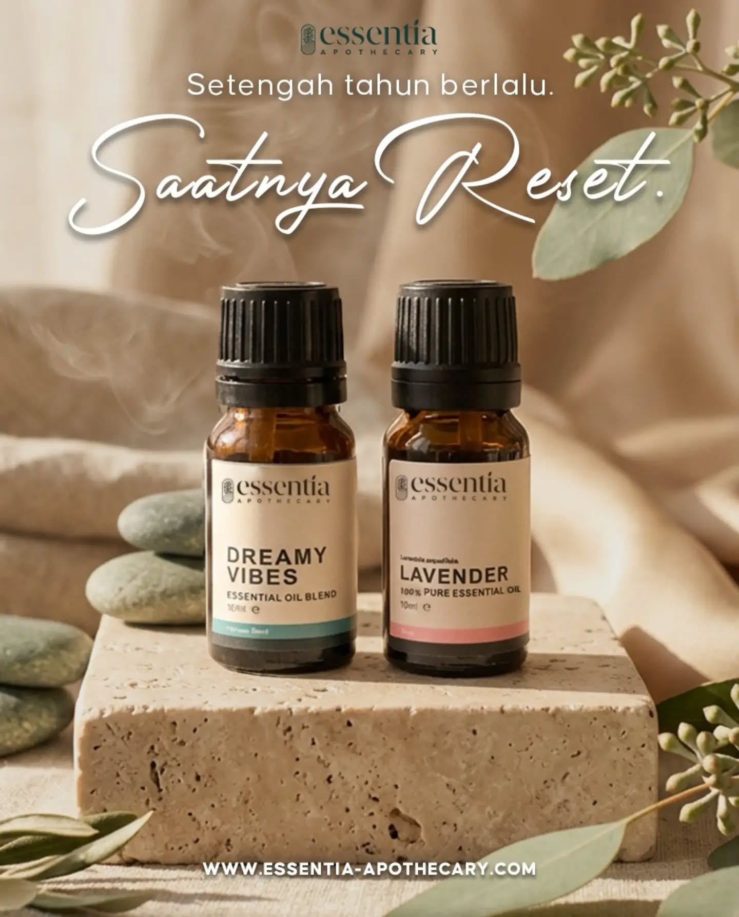Setengah tahun telah berlalu. Saatnya reset. ๐ฟ
Beri jeda untuk tubuh dan pikiran. Lepaskan penat, ciptakan ruang untuk kembali tenang.
Temani momen relaksasimu dengan Dreamy Vibes dan Lavender Essential Oil dari Essentia Apothecaryโaroma alami yang membantu menciptakan suasana lebih rileks dan nyaman, siang maupun malam. โจ
Reset your mind. Restore your balance.
๐ www.essentia-apothecary.com