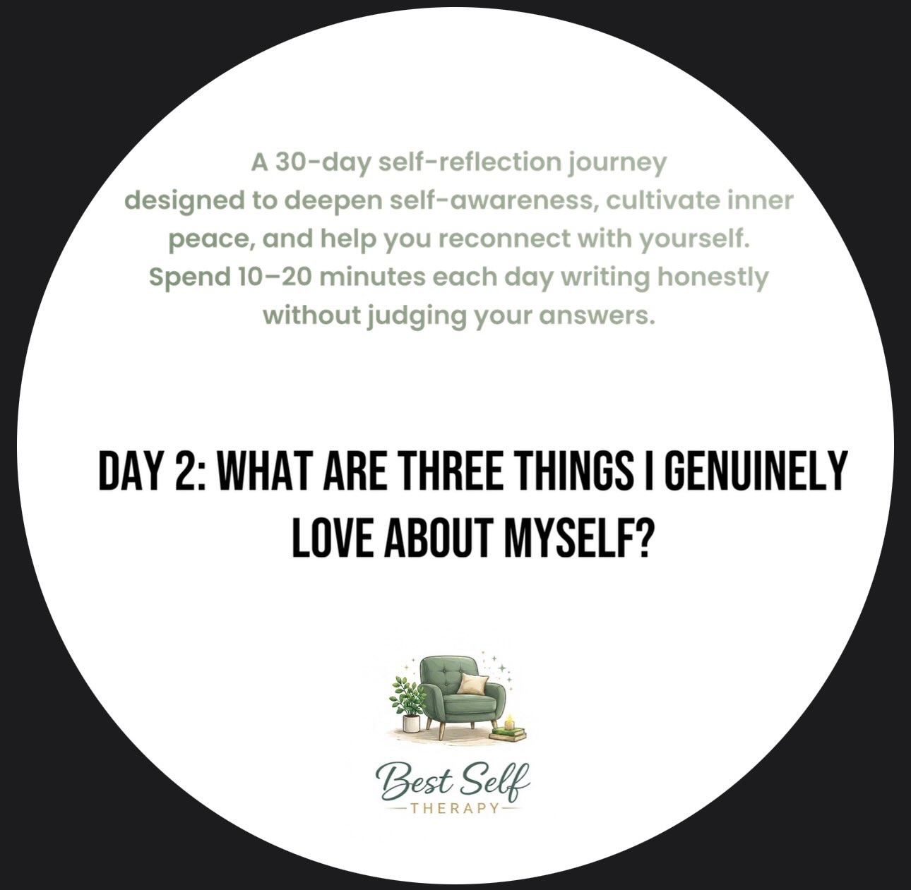 ā¦
Day 2: What are three things I genuinely love about myself?
#mentalhealth #journalling #selfawareness #selflove #WirralTherapist