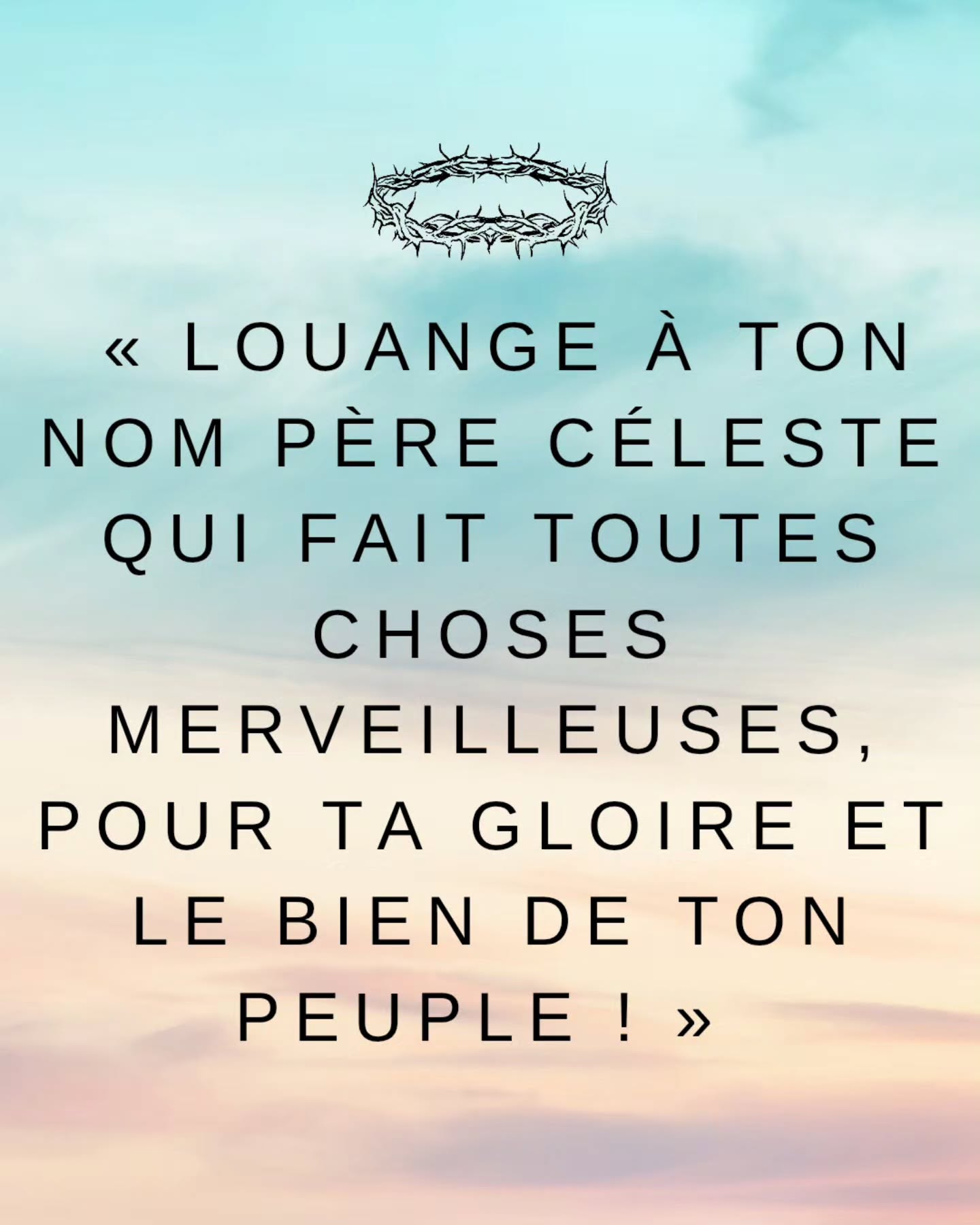 « Louange à Ton Nom Père Céleste qui fait toutes choses merveilleuses, pour Ta Gloire et le Bien de Ton Peuple ! »
Amen 🙏🙏
#bibleverse #peuple #dieuestpuissant #dieuestamour #gloire